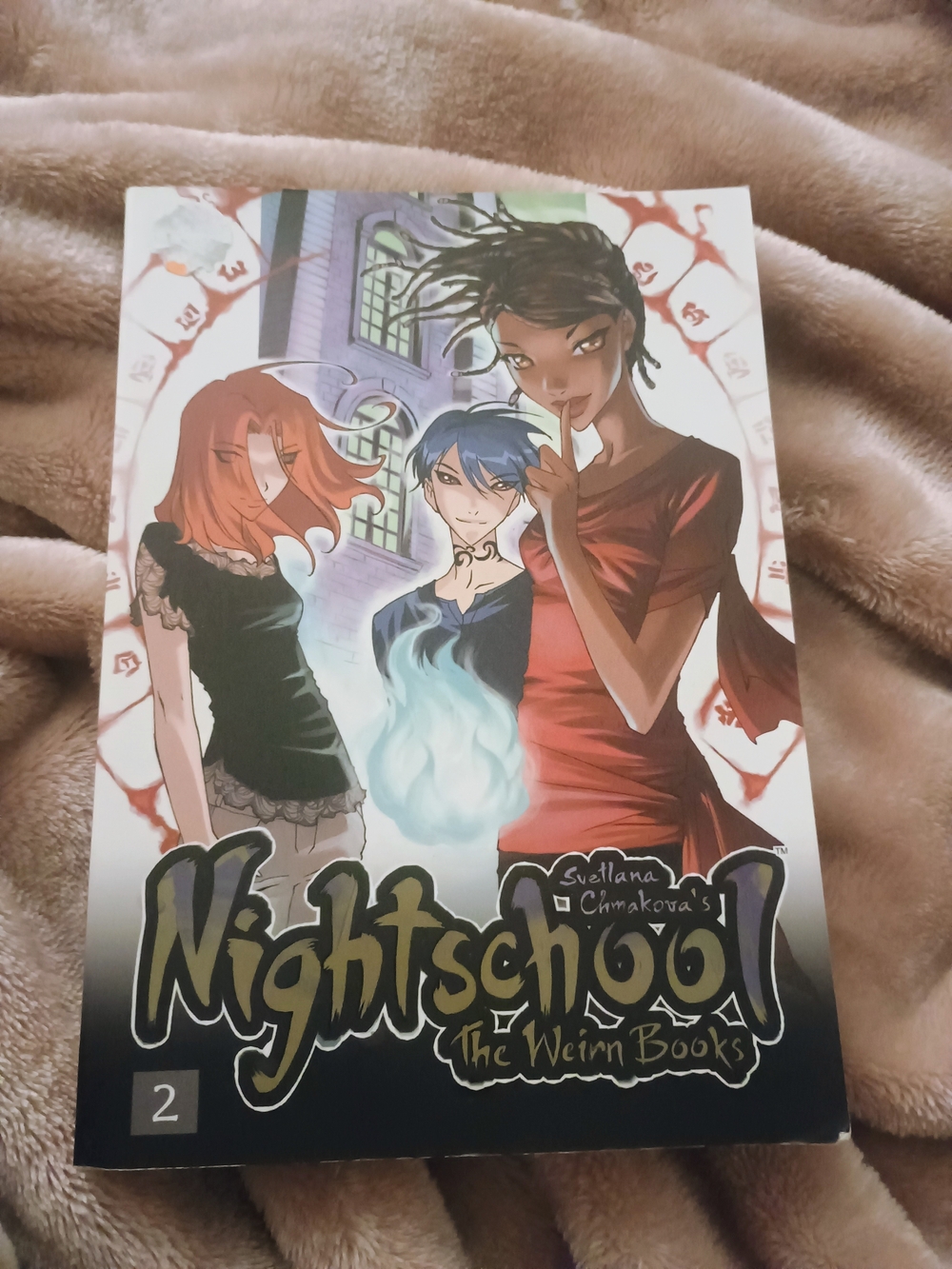 Scholastic Nightschool Vol. 2 Cover - Red, Black, Blue Characters